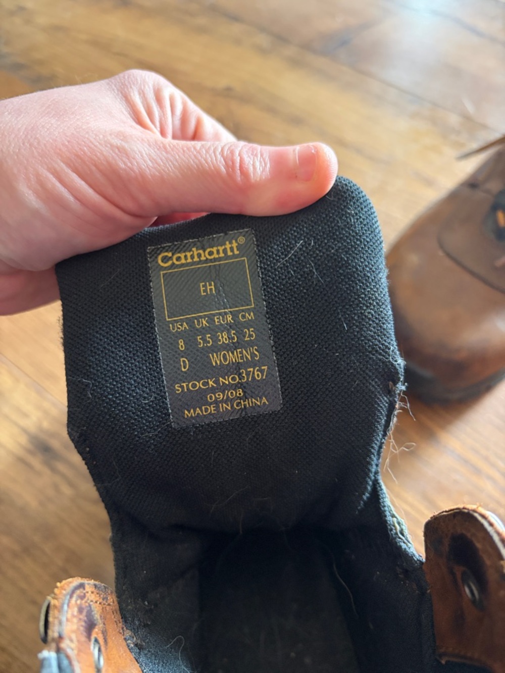 Carhartt Brown Leather Women's Work Boot with Black Lining - Picture 2 of 6